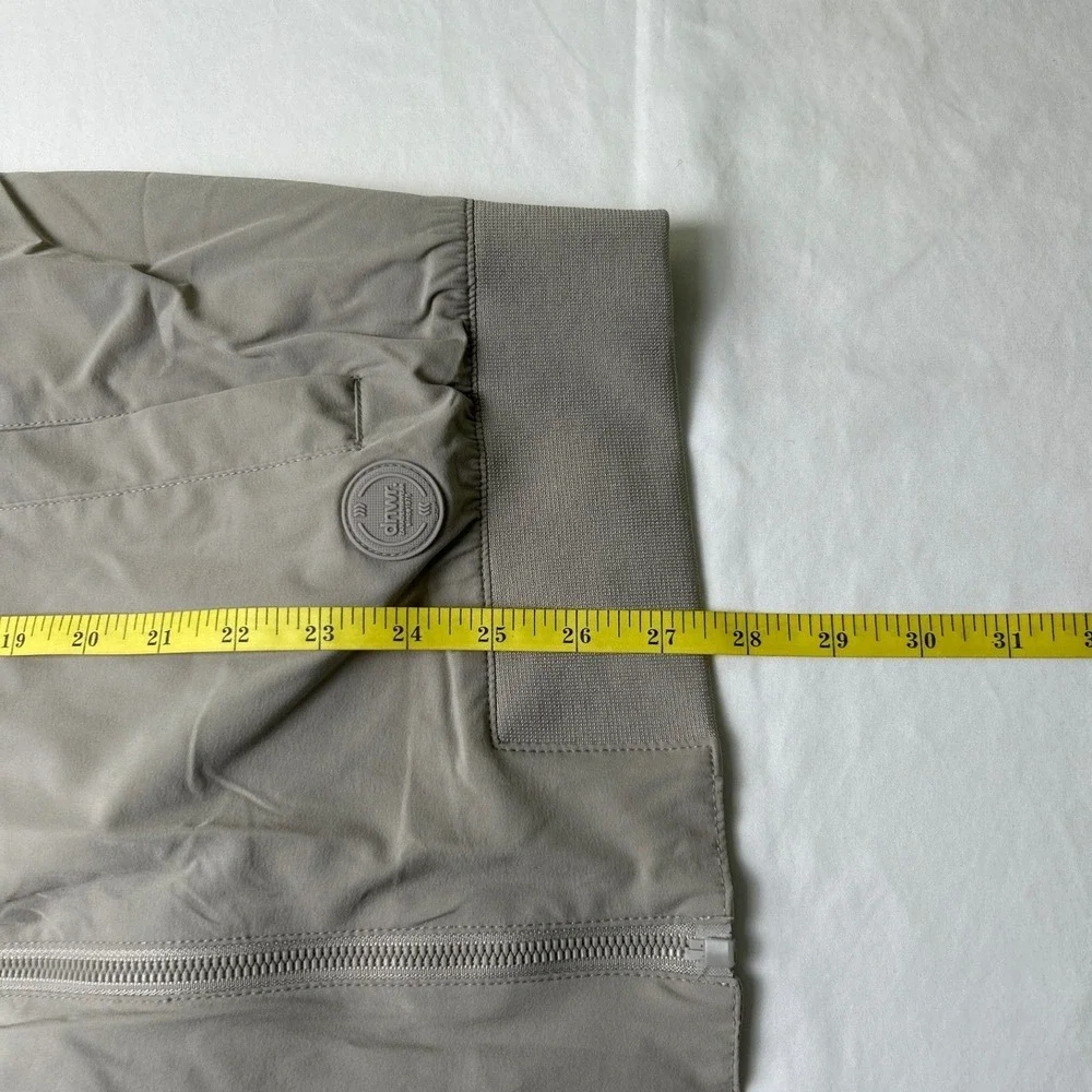 Zara Mens Bomber Jacket Taupe Gray Size L Lightweight Utility Minimalist